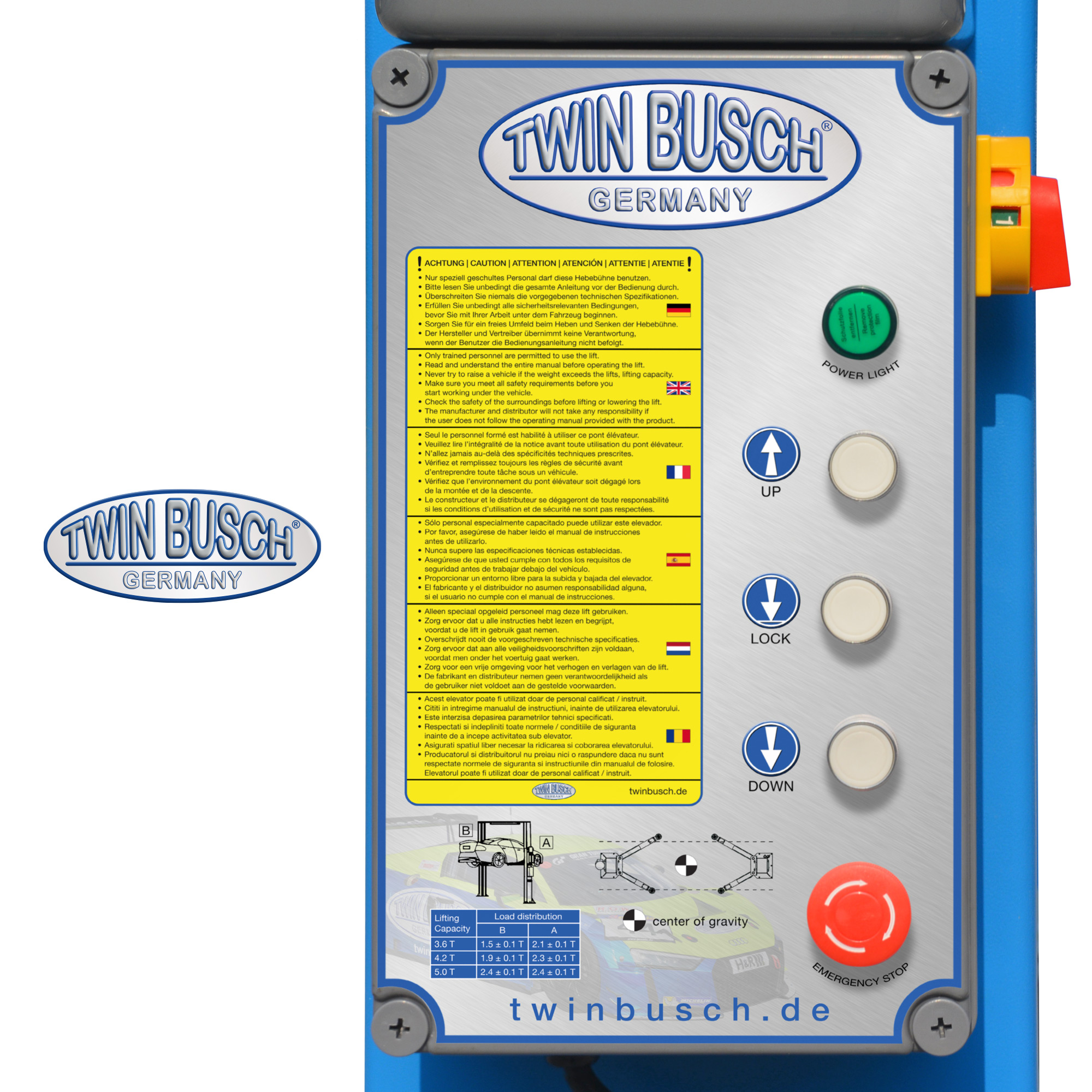 TW236PE-400: 2-koloms hefbrug 3,6 T - PROFI Line - Afbeelding 3