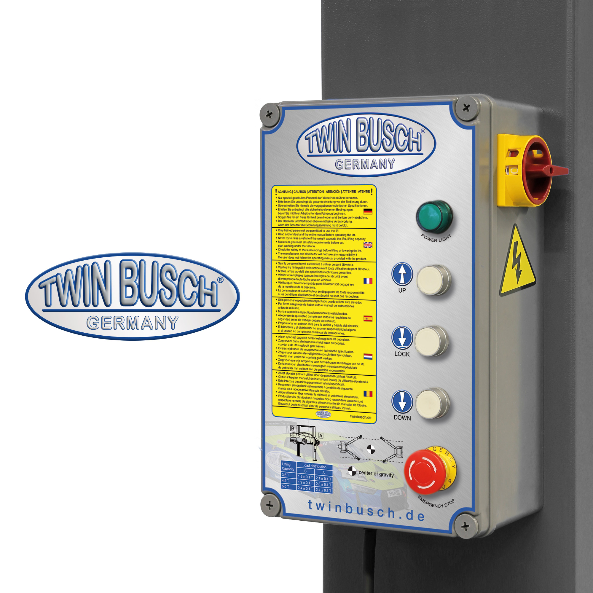 TW242E-230-G: Pont 2 colonnes Basic-Line 4.2 T - GREY-Line - Afbeelding 4