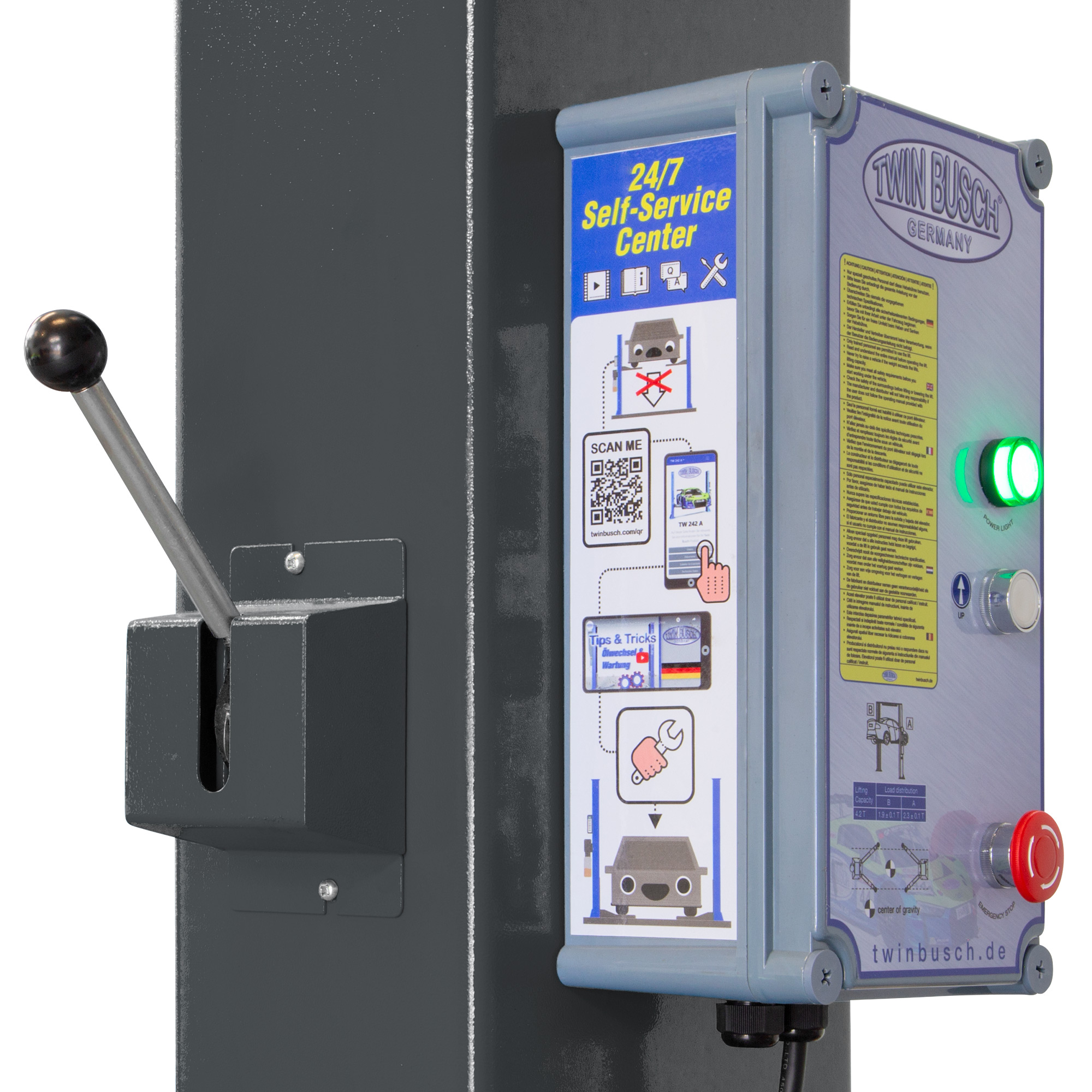 TW242M-230-G: 2-koloms hefbrug BASIC LINE 4.2 T - GREY-Line - Semi automatisch - Afbeelding 9