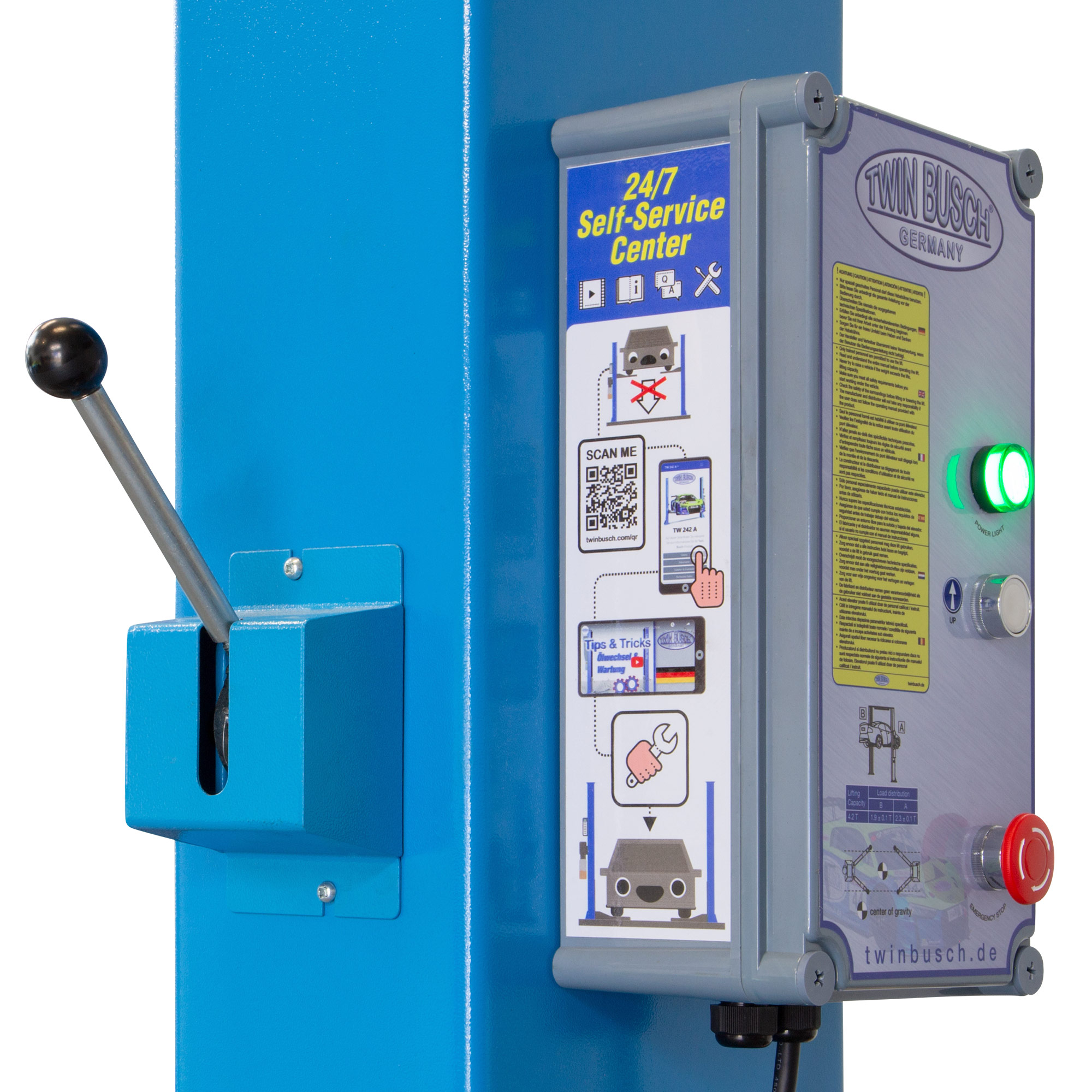 TW242M-230: Pont 2 colonnes BASIC LINE 4.2 T - Semi automatique - Afbeelding 9