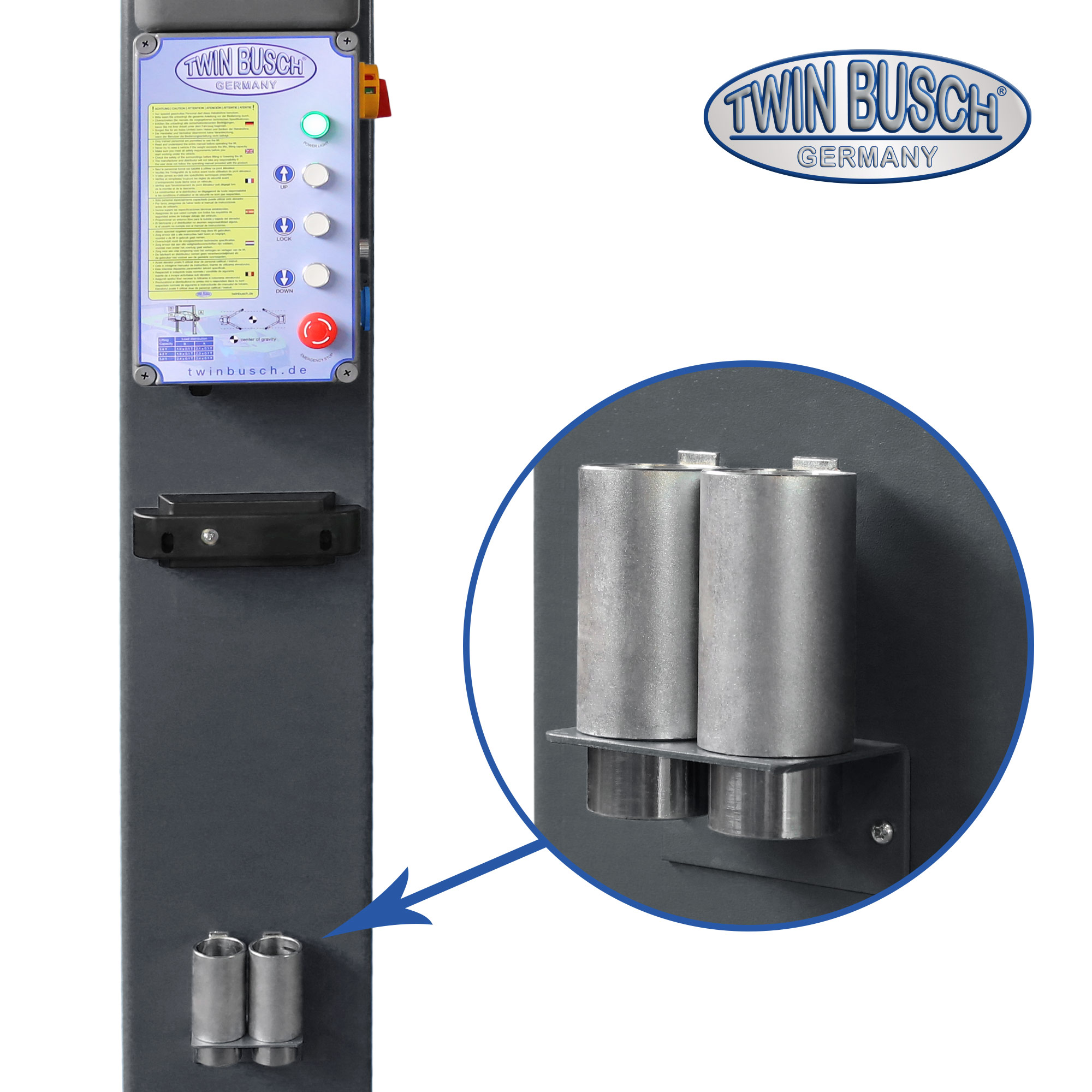 TW250-400-G: 2-koloms hefbrug HEAVY LINE 5 T Automatisch - Grey-Line - Afbeelding 4