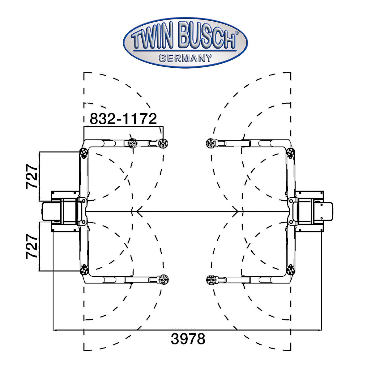 TW250W-400-G: 2-koloms hefbrug Heavy-Line | zonder bodemplaat 5.0 T - GREY-Line - Afbeelding 19