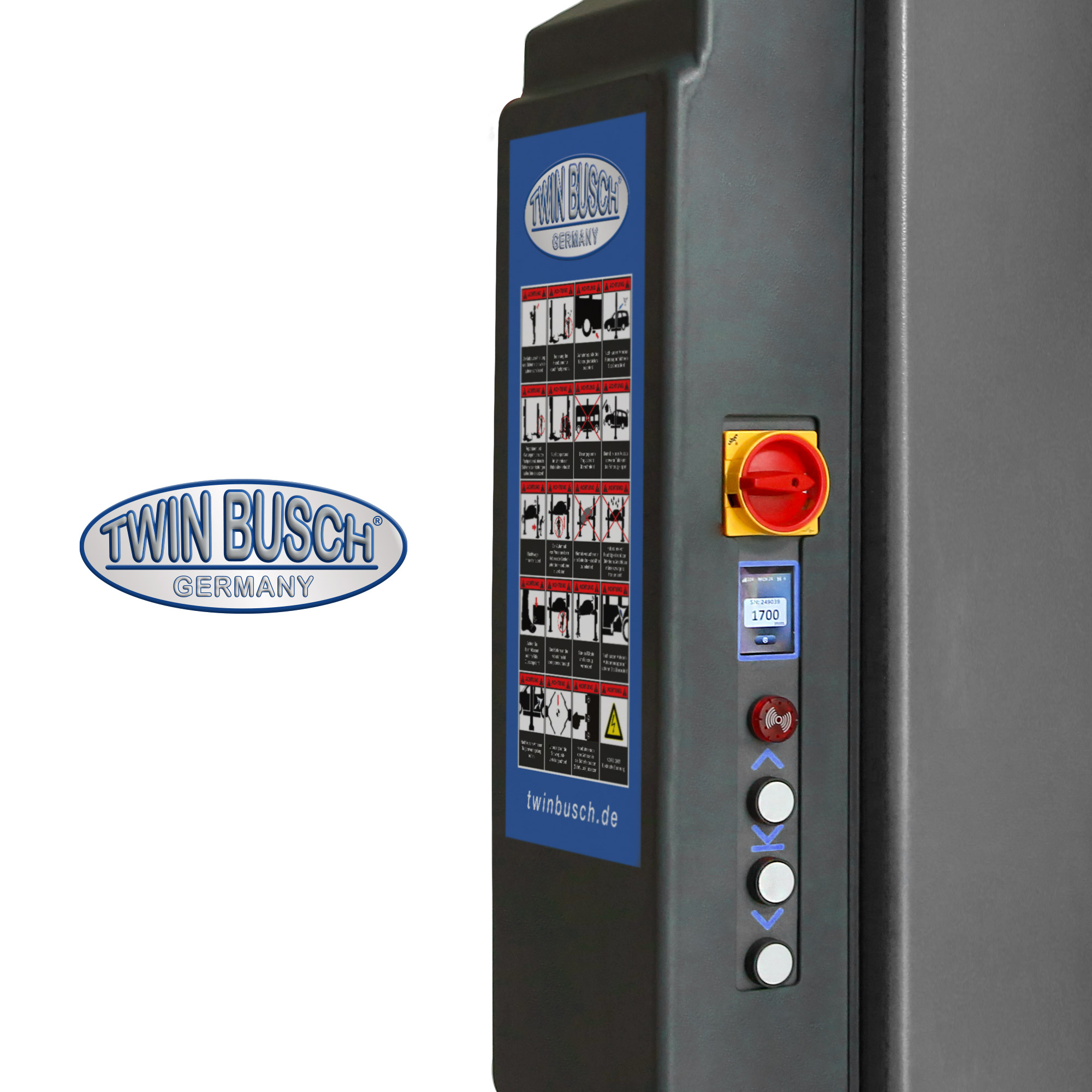 TW280W-400-G: 2-koloms hefbrug Heavy-Line | zonder bodemplaat 8.0 T - GREY-Line - Afbeelding 13