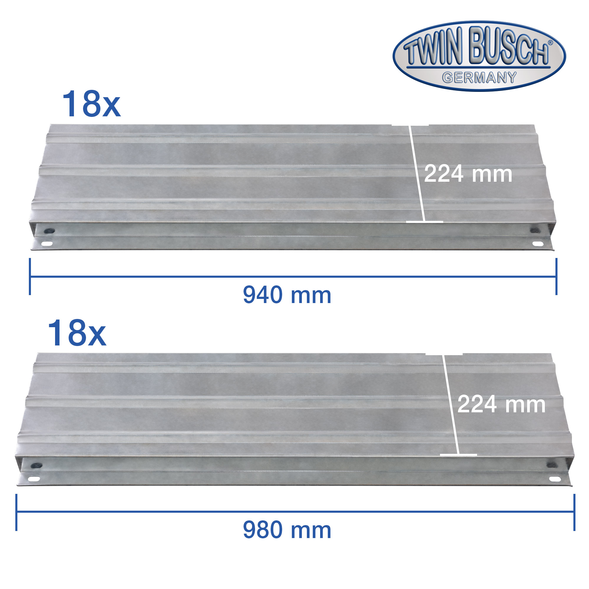 TW445P-H3-EB: Afdekplaten voor TW445P-H3-G (inhoud : 18 stuks van 940 mm + 18 stuks van 980 mm)