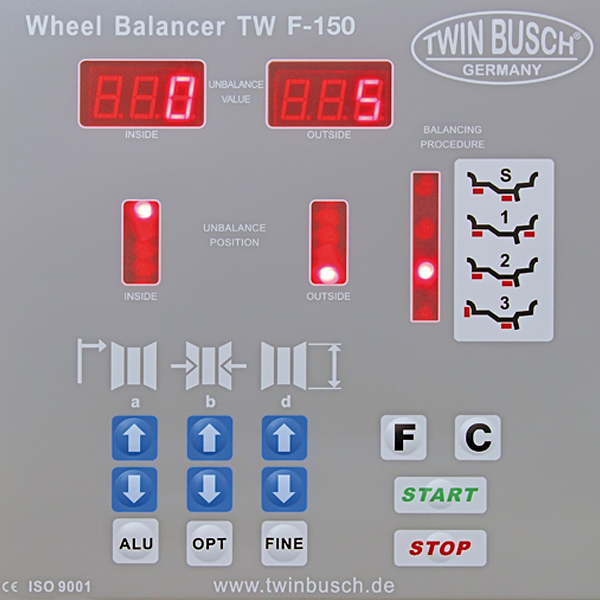 Wielbalanceermachine Twin Busch TWF-150 – semi-automatisch – VL & lichte bedrijfswagens - Afbeelding 3