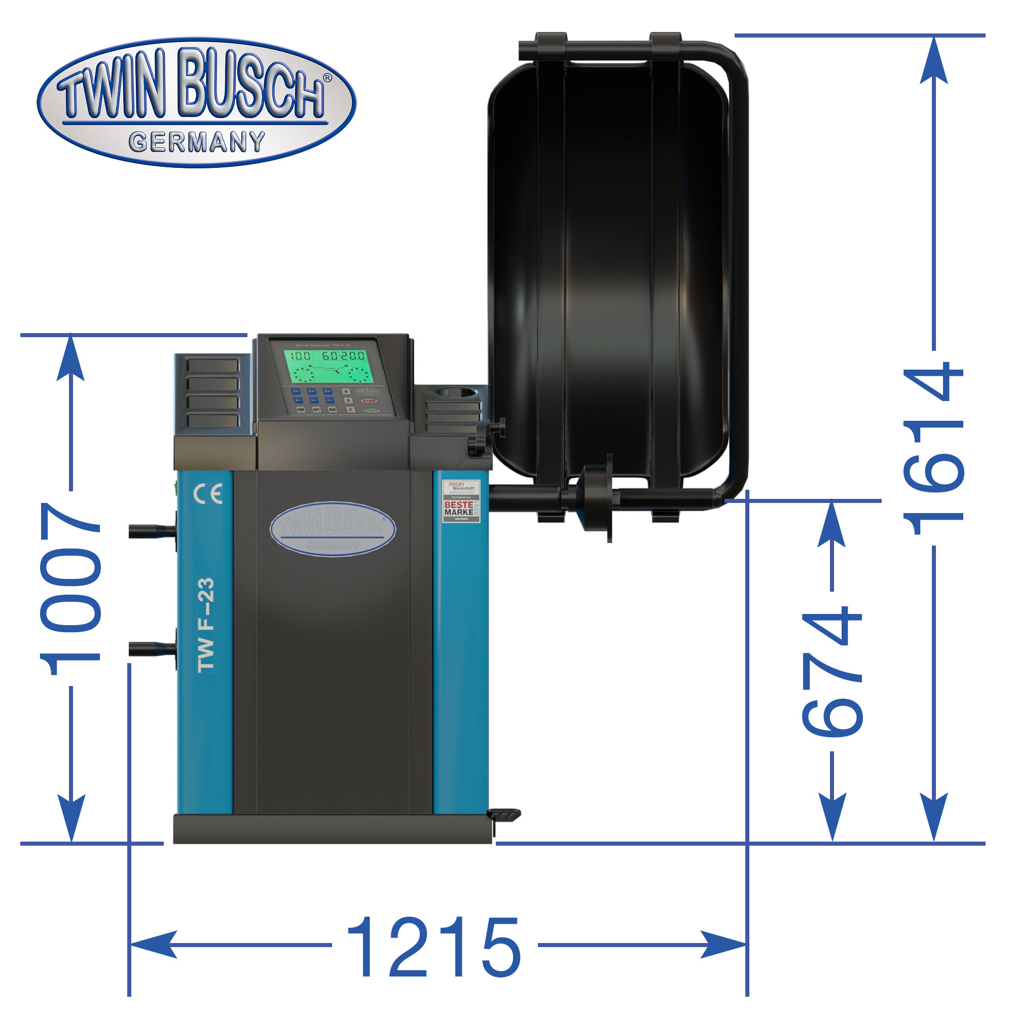 Wielbalanceermachine Twin Busch TWF-23 – Automatisch – VL & lichte bedrijfswagens - Afbeelding 9
