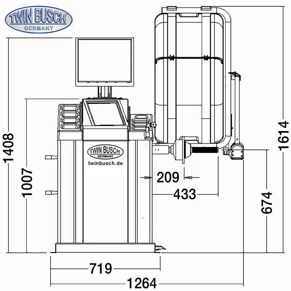 Wielbalanceermachine Twin Busch TWF-96 – professioneel automatisch – Kleurenscherm – bandmatische opspanning - Afbeelding 10