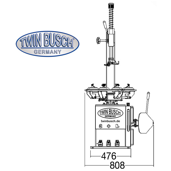 Pack Atelier Twin Busch TWX-610 + TWF-150 – Démonte-pneus + Équilibreuse de roues - Afbeelding 15