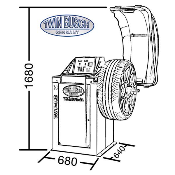 Pack Atelier Twin Busch TWX-610 + TWF-150 – Démonte-pneus + Équilibreuse de roues - Afbeelding 17