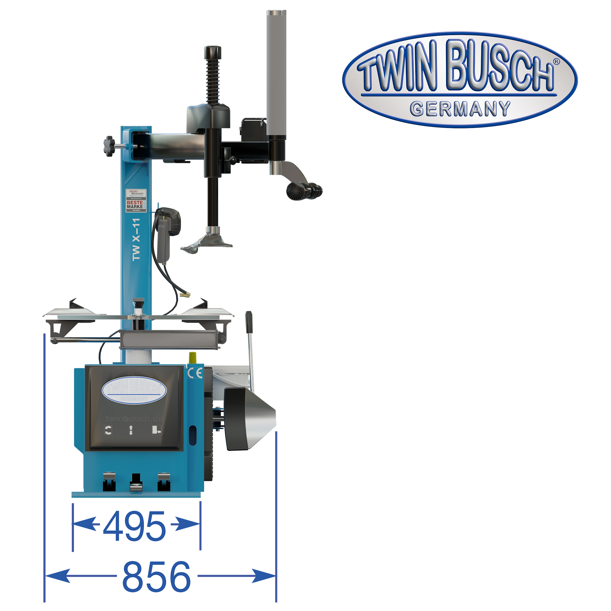 Bandenwisselaar Twin Busch TWX-11 – semi-automatisch – Hulparm – 230 V - Afbeelding 11