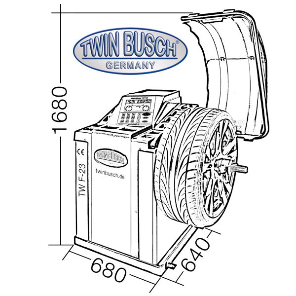 Pack Atelier Twin Busch TWX-98 + TWF-23 – Démonte-pneus Runflat + Équilibreuse automatique - Afbeelding 17