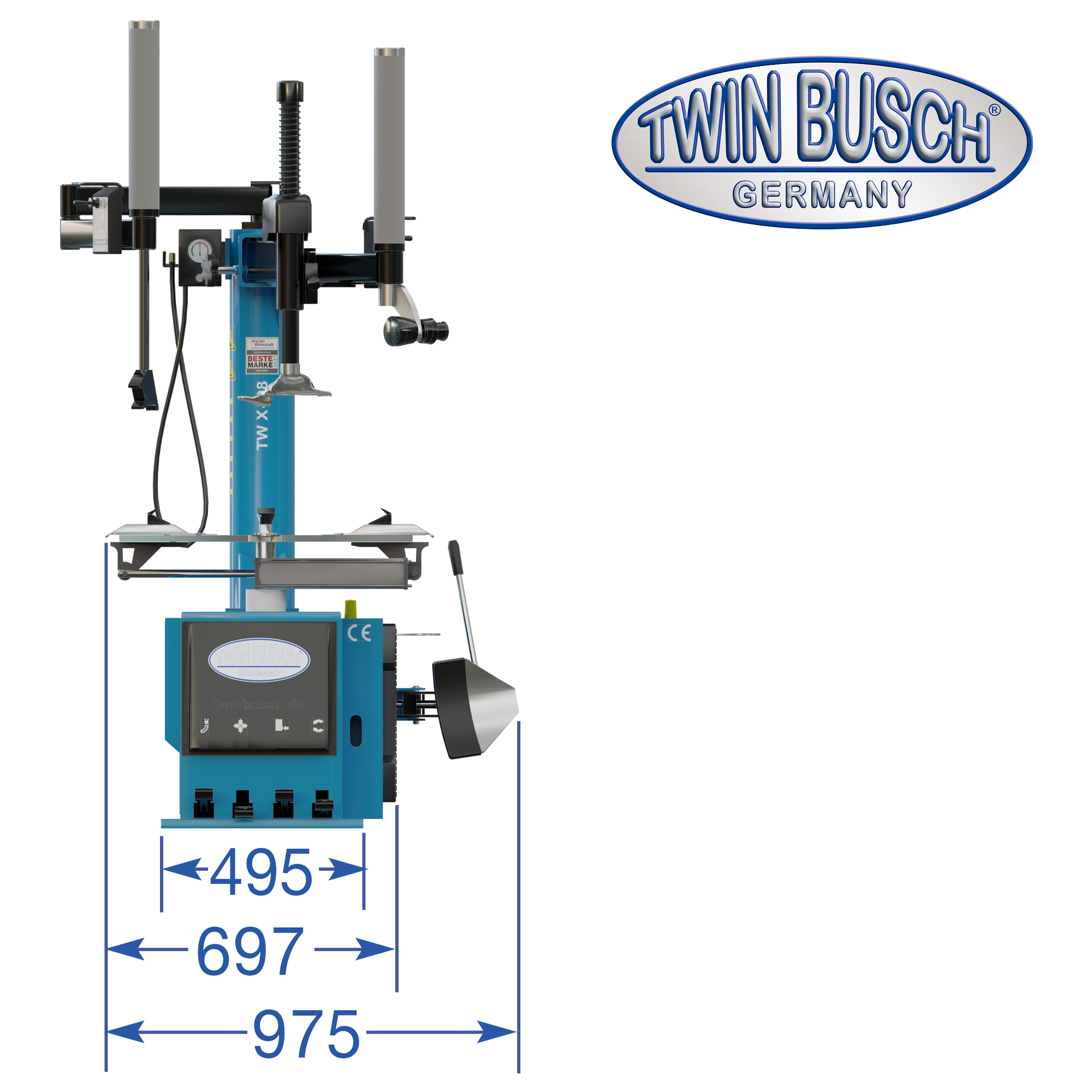 Bandenwisselaar Twin Busch TWX-98 – semi-automatisch – Dubbele hulparm - Afbeelding 16