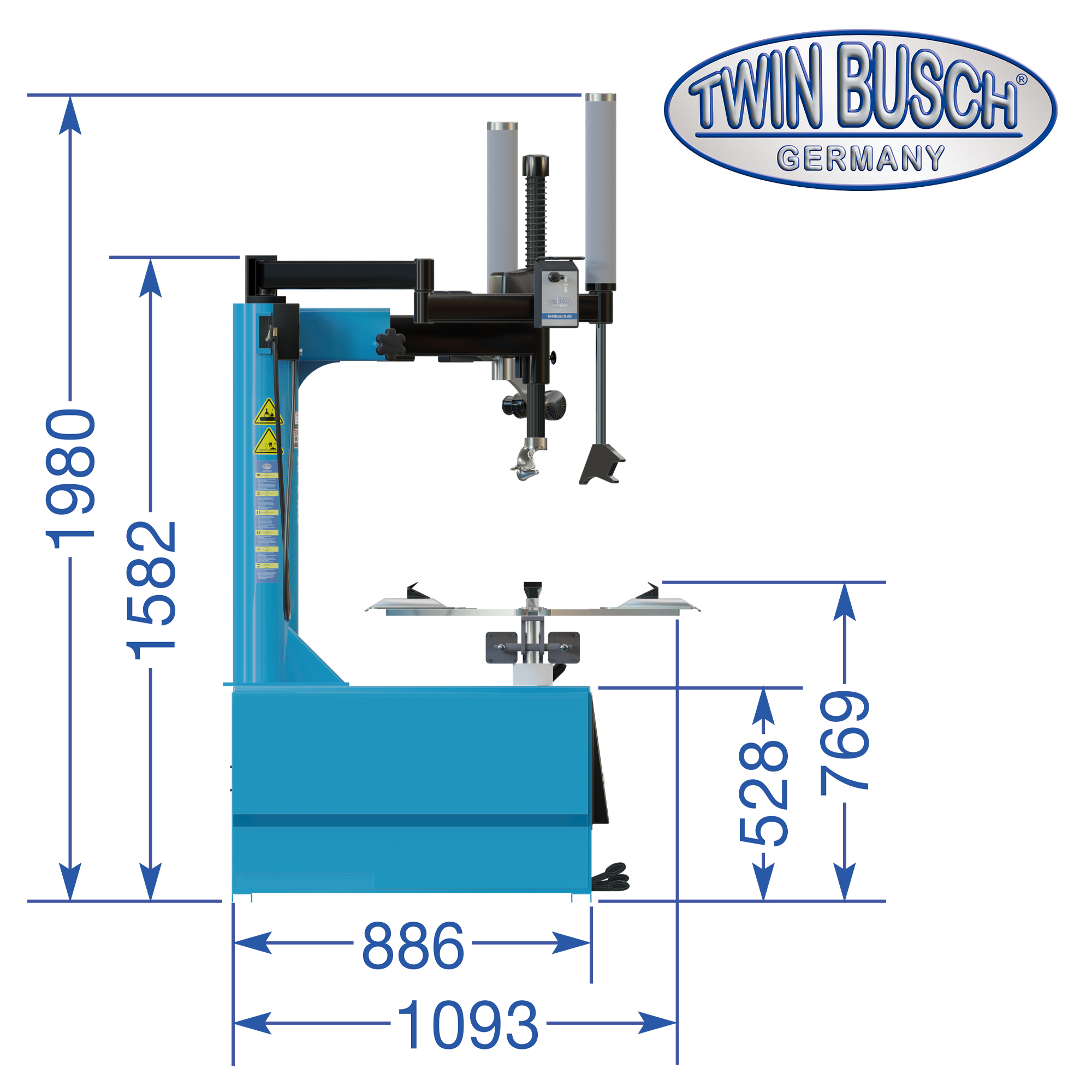 Bandenwisselaar Twin Busch TWX-98 – semi-automatisch – Dubbele hulparm - Afbeelding 17