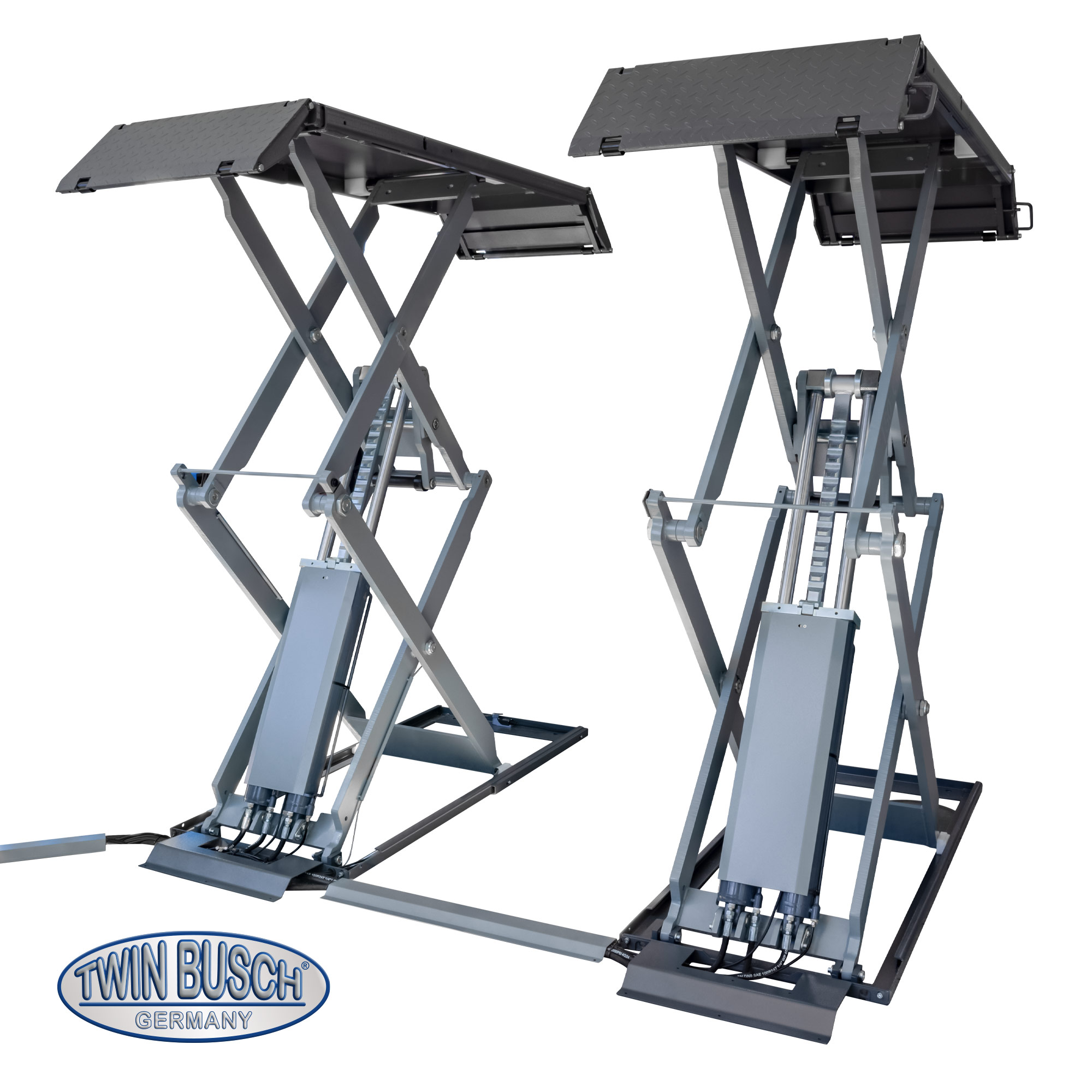 Schaarhefbrug Twin Busch TWS35-20E-G – 3,5 T – Hefhoogte 2 m – Grey-Line - Afbeelding 2
